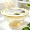 Cute glass household single fruit plate large bowl tableware factory supply new Japanese-style thickened transparent salad bowl details Picture